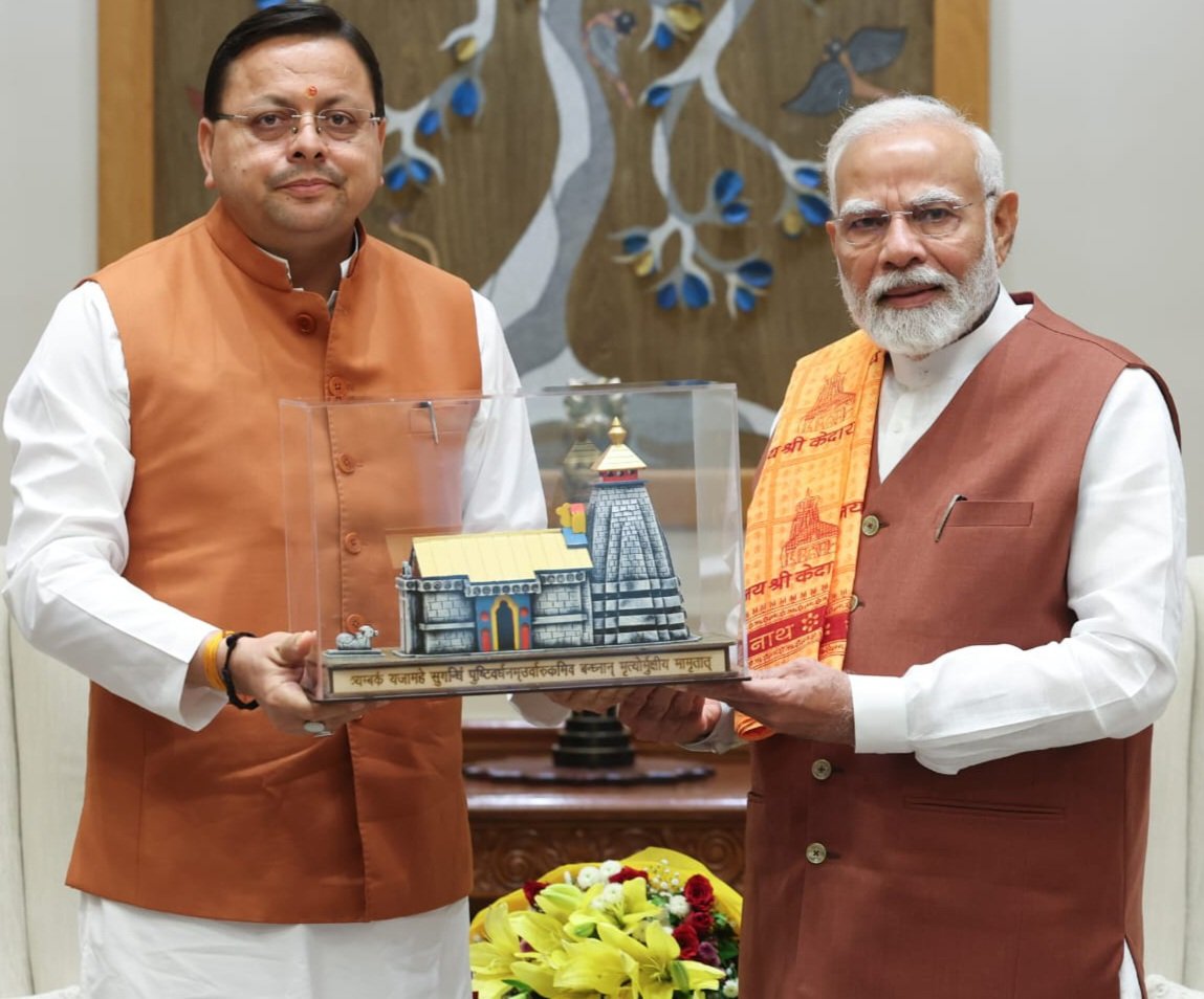 पीएम से मिले मुख्यमंत्री पुष्कर सिंह धामी, हरियाणा की जीत पर दी बधाई