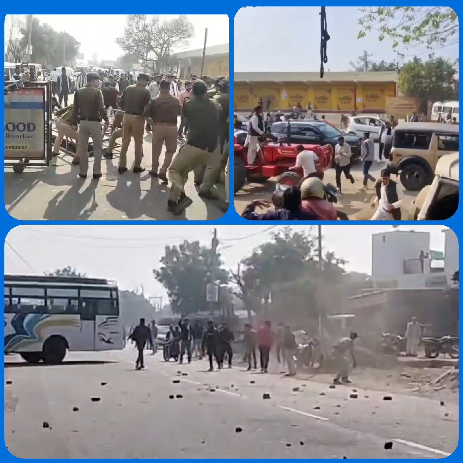 उमेश-चैंपियन विवाद, विधायक समर्थकों ने पुलिस पर किया पथराव, पुलिस ने लाठियां भांजकर दौड़ाया