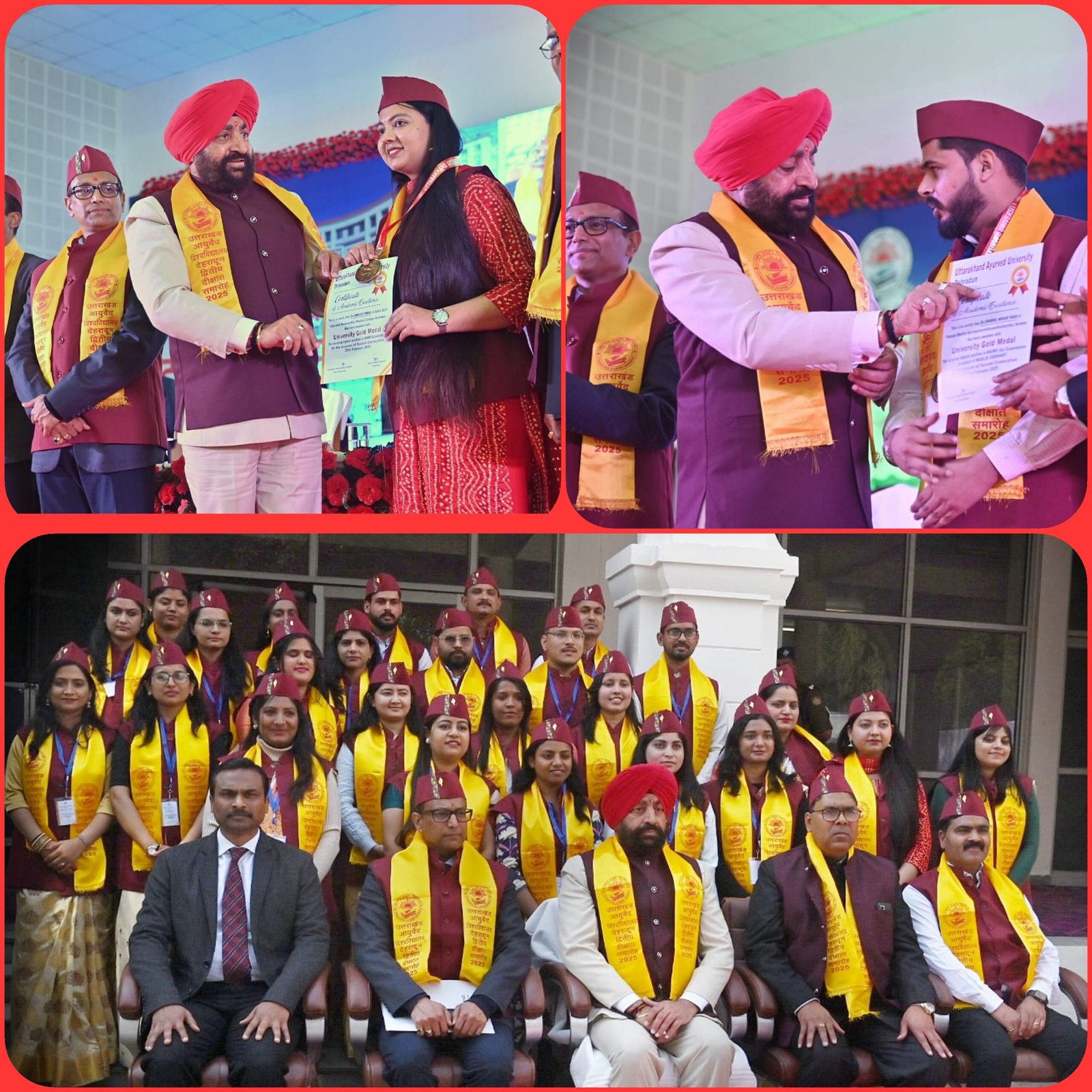 उत्तराखंड आयुर्वेद यूनिवर्सिटी का दीक्षांत समारोह, राजपाल ने मेधावी छात्रों को पहनाए गोल्ड मेडल