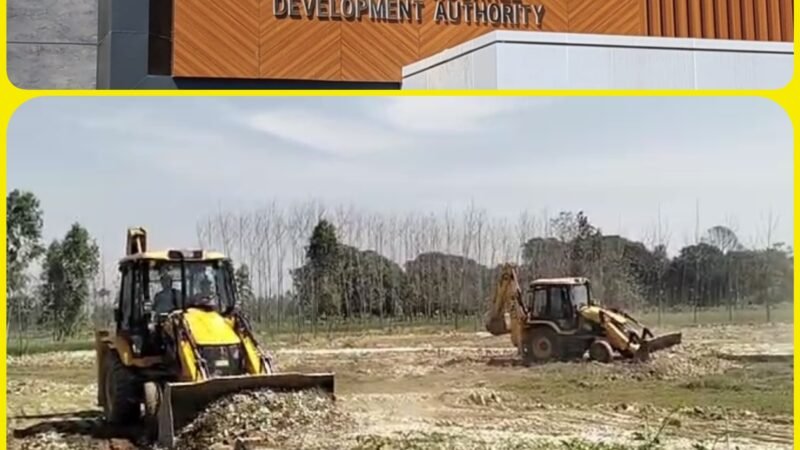 अवैध प्लाटिंग पर प्राधिकरण सख्त, यहां बुलडोजर चला ध्वस्त किया निर्माण