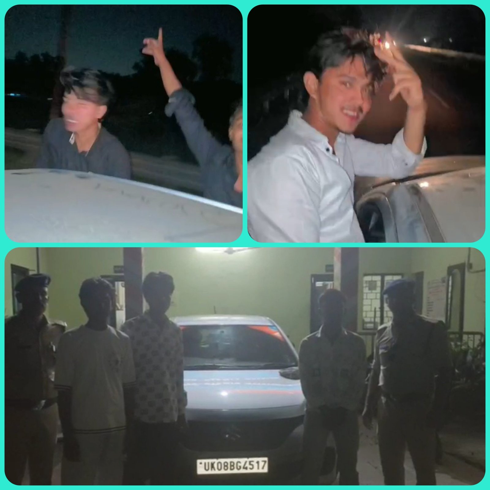 कार से स्टंटबाजी युवकों को पड़ी भारी, पुलिस ने सिखाया सबक