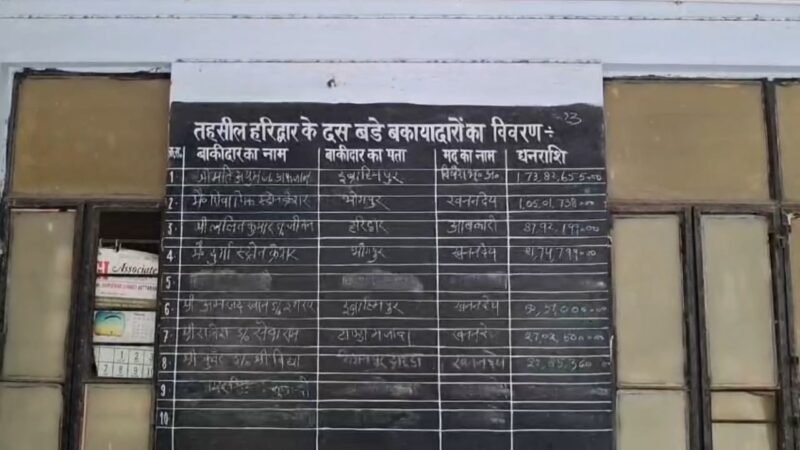बड़े बकायदारों से राजस्व वसूलने में पीछे हरिद्वार तहसील