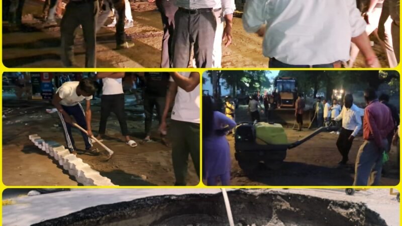 कांवड़ पटरी मार्ग धंसा, वीसी अंशुल सिंह के नेतृत्व में युद्ध स्तर पर हुआ मरम्मत का काम, देर रात रोड चालू