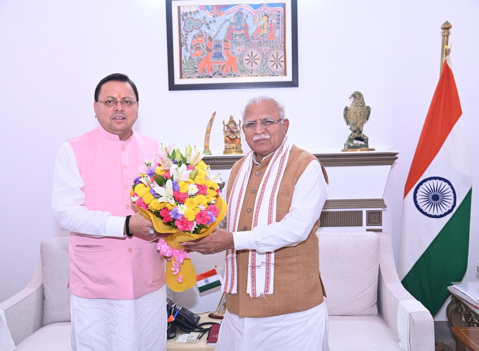 केंद्रीय मंत्री खट्टर से मिले मुख्यमंत्री, योजनाओं में सहयोग मिलने पर जताया आभार, नई मांगे भी रखी