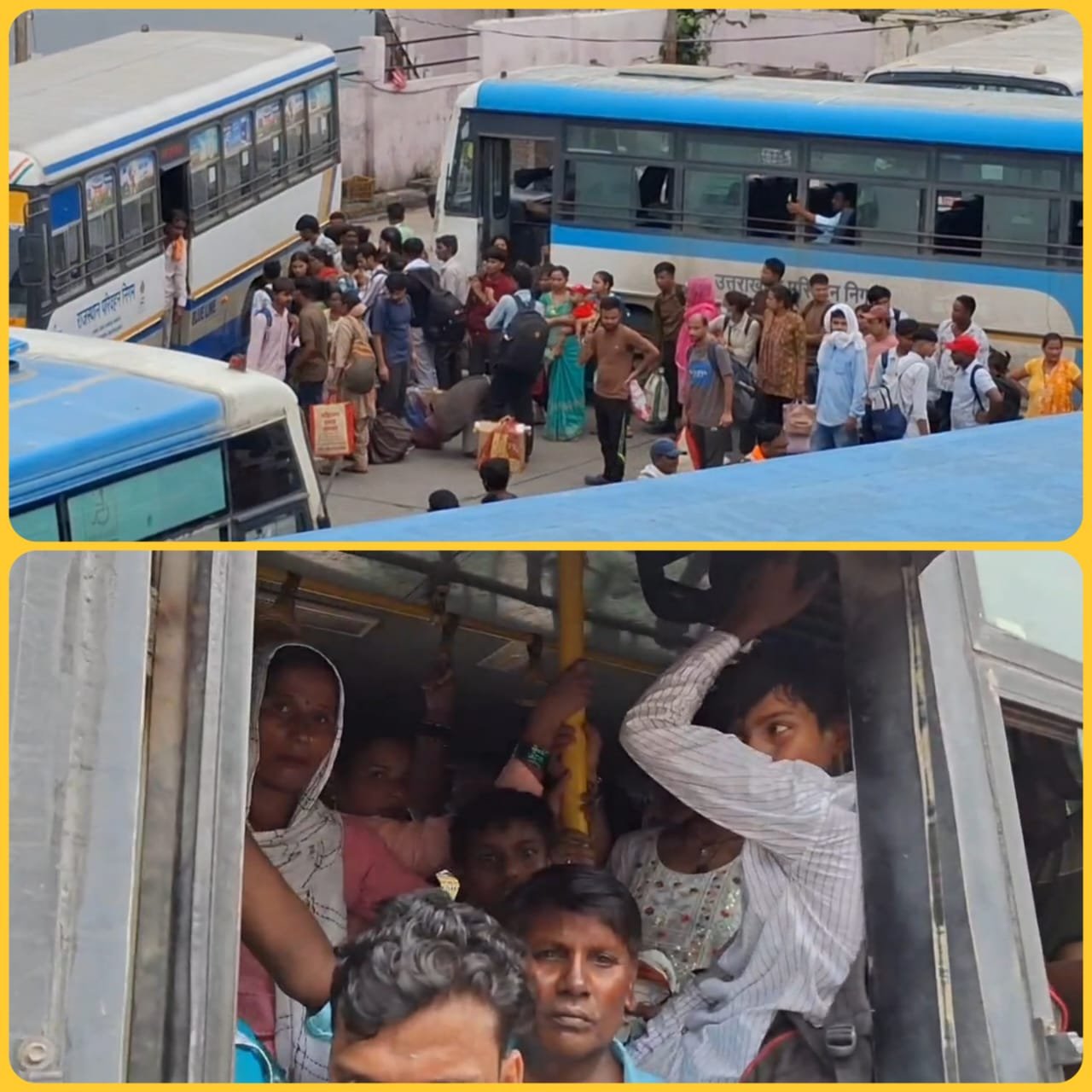 रक्षाबंधन मनाने को घर की ओर रुख कर रहे लोग, बसों में भारी भीड़