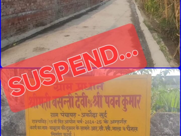 एक्शन: सड़क निर्माण में भ्रटाचार का आरोप, वीडीओ सस्पेंड