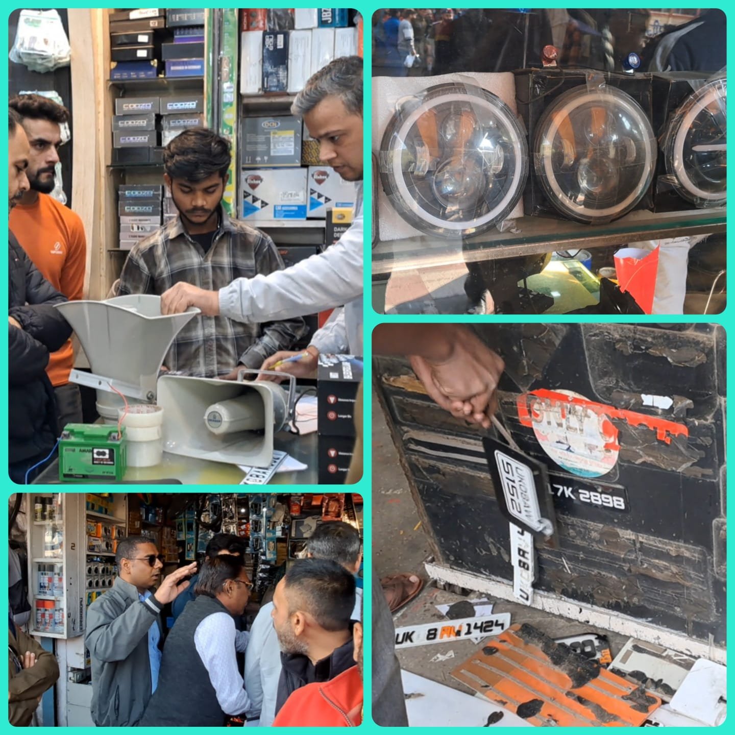 वाहनों में अवैध एसेसरीज लगाने वाली दुकानों पर एआरटीओ का छापा, दुकानदारों में हड़कंप